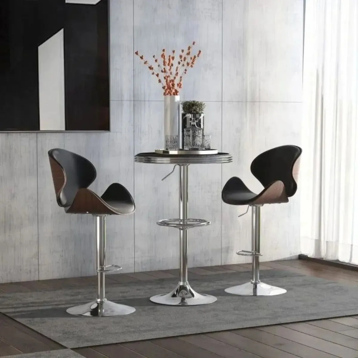 Bistro Cafe Table Black Round Indoor Outdoor - Image 4