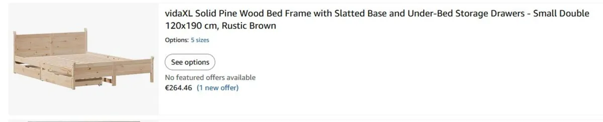 Bed Frame - Small Double - Image 2