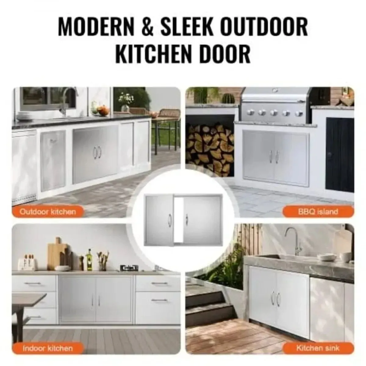 BBQ Access Door 990x660mm Stainless Steel - Image 2