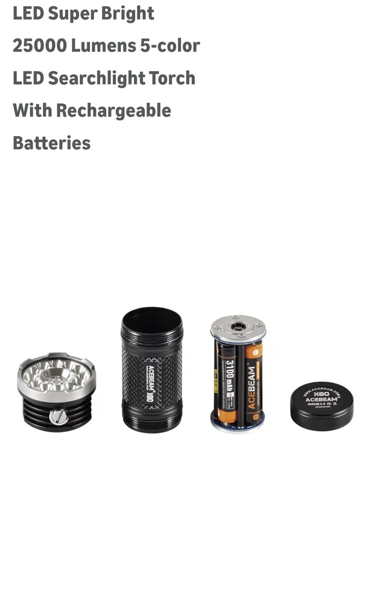 Acebeam x80 flashlight 25.000 lm - Image 1