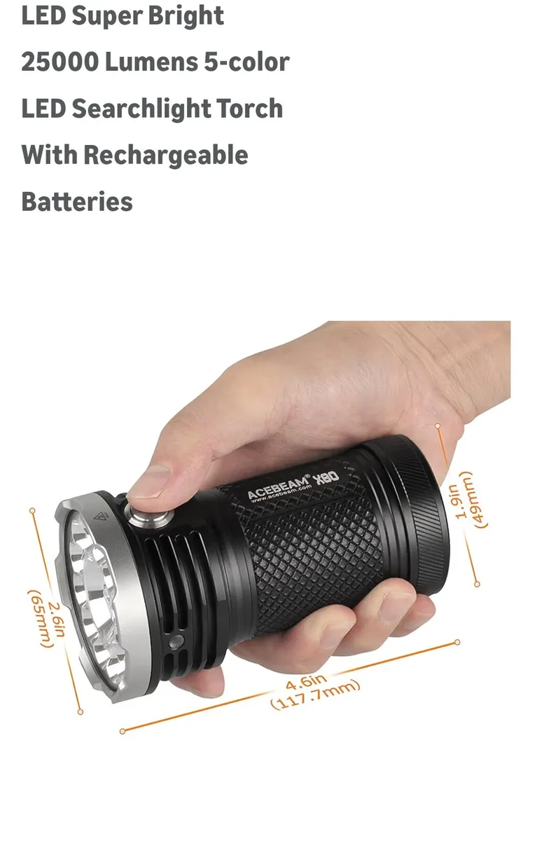 Acebeam x80 flashlight 25.000 lm - Image 2