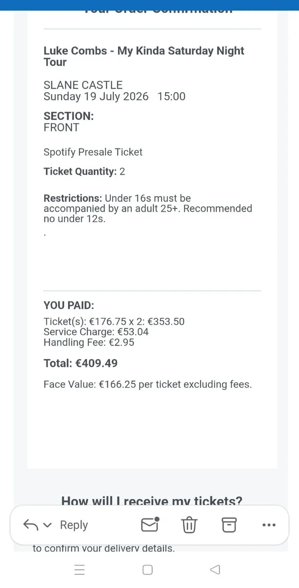 Luke Comb Tickets 19th July 2026 Slane Castle - Image 2