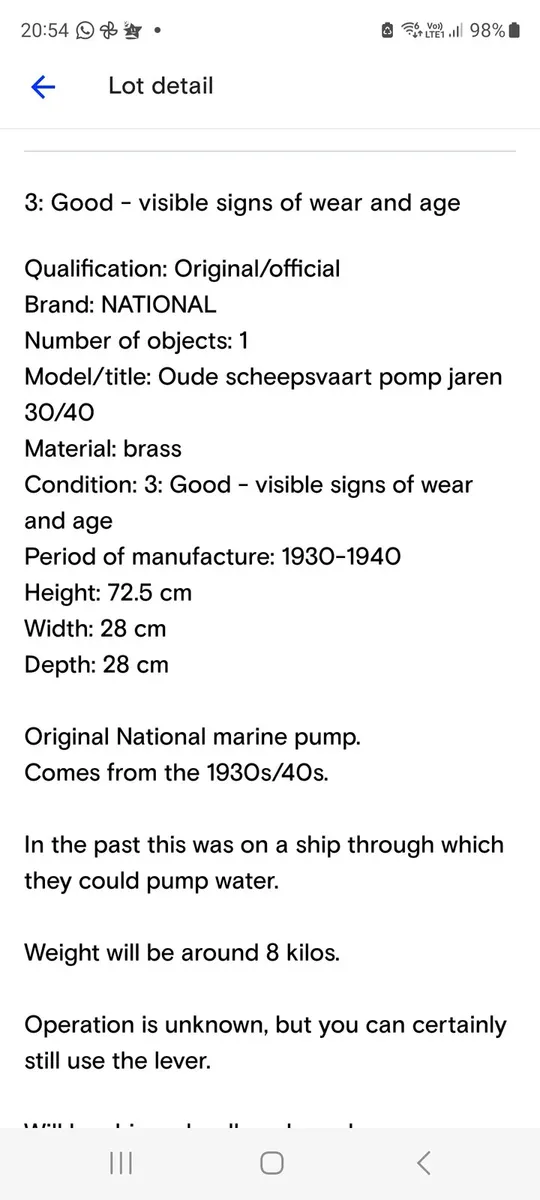 Marine water pump 1930 1940 - Image 1