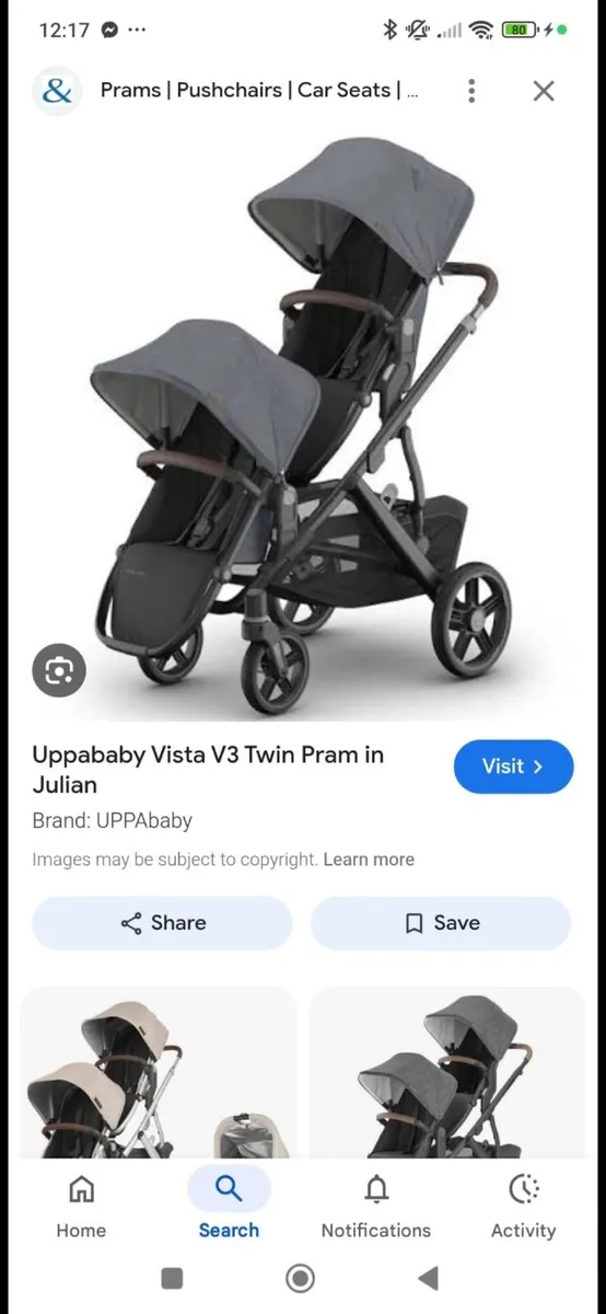 Uppavista twin pram - Image 3
