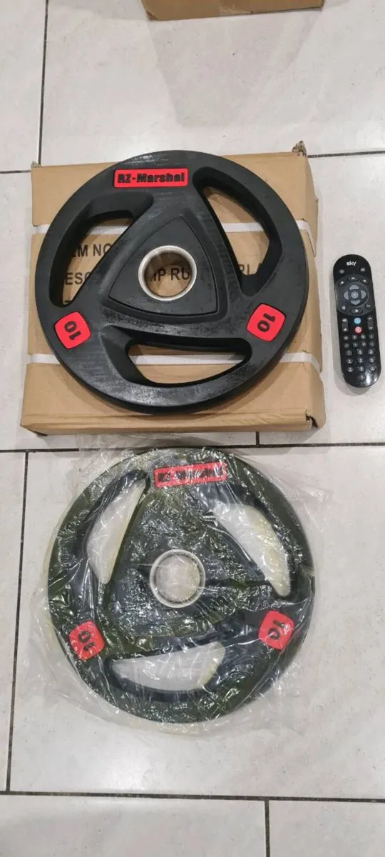 Brand new 2x10 kilo olympic weihht plates - Image 1
