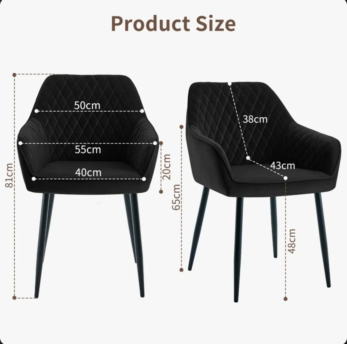 Black Velvet chair - Image 4