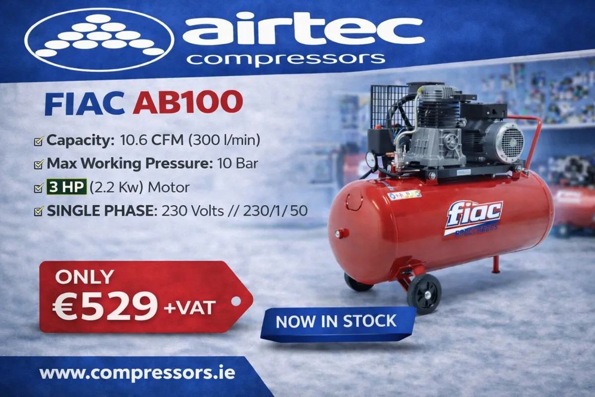 COMPRESSOR-3HP/2.2KW - 100L- IN STOCK TODAY - Image 1