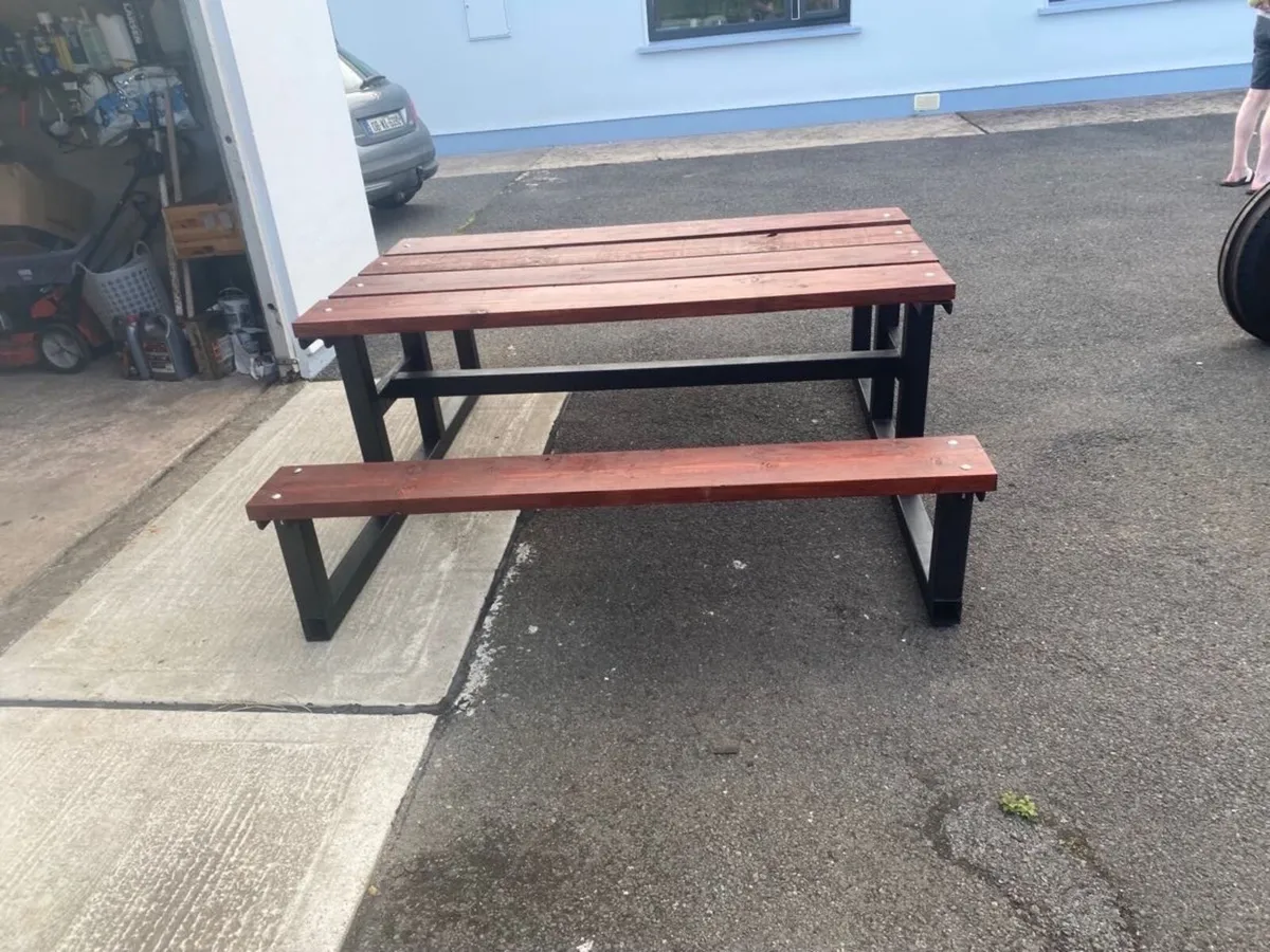 Steel picnic bench - Image 4