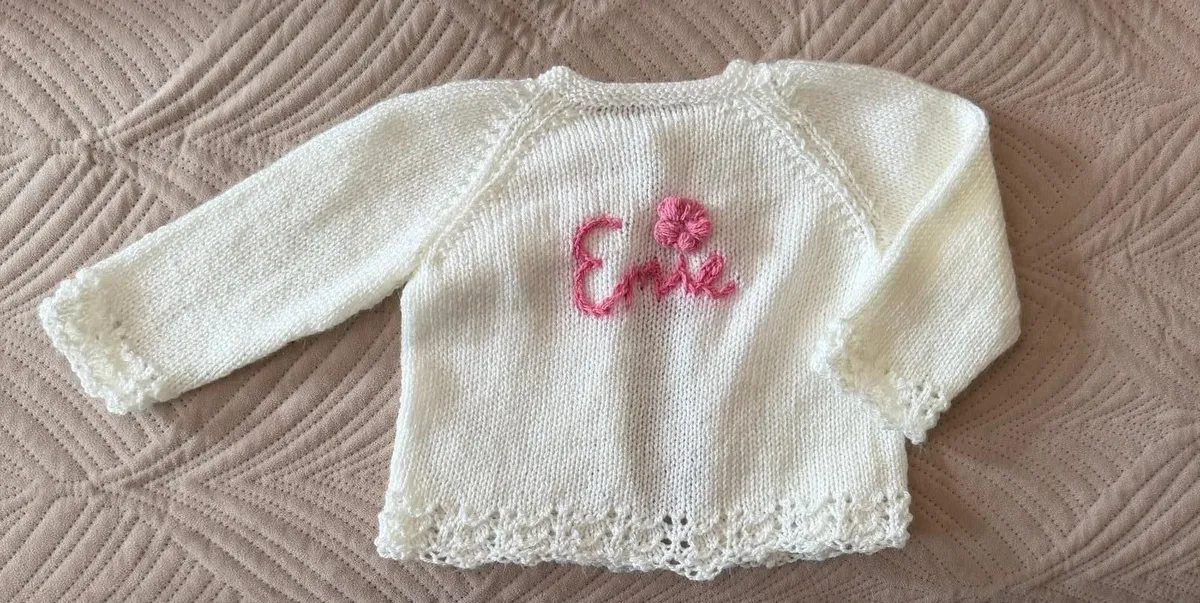 Hand knit baby cardigan - Image 1