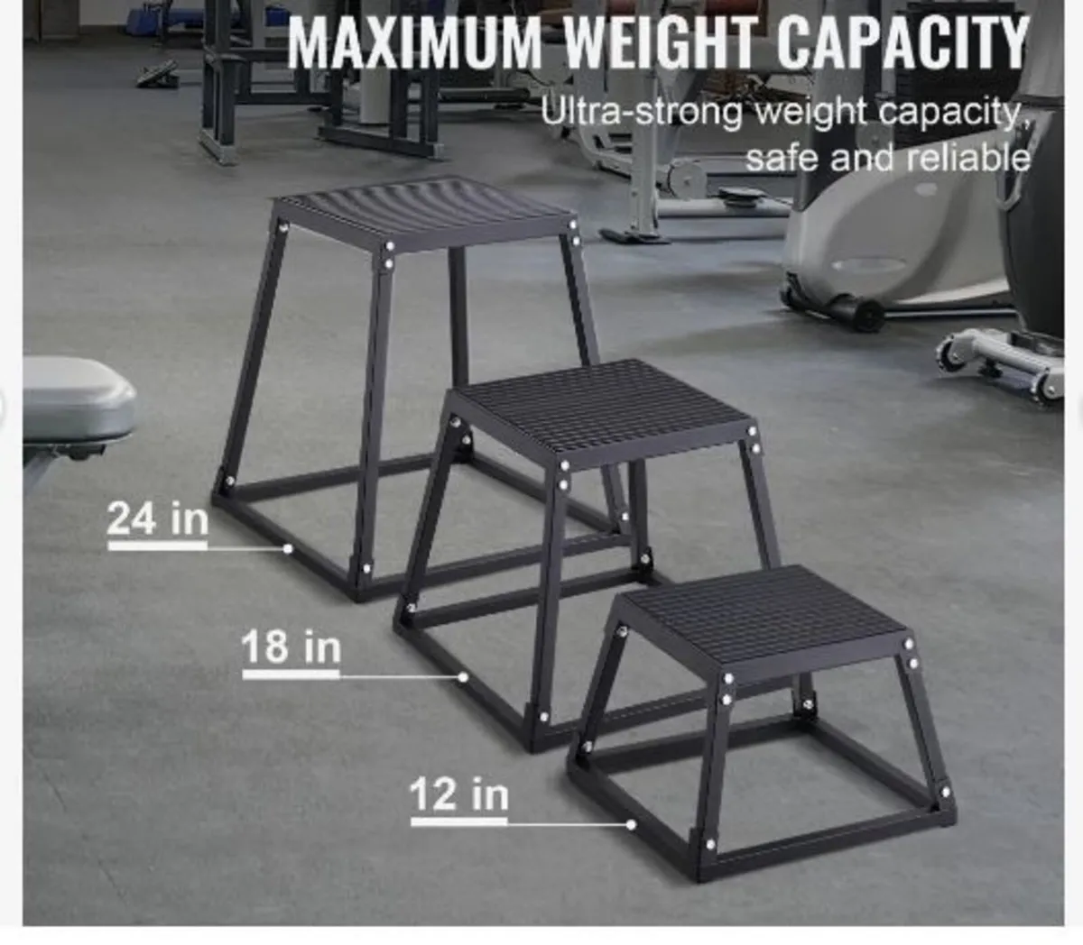 Plyometric Jump Boxes, 12/18/24 Inch - Image 3