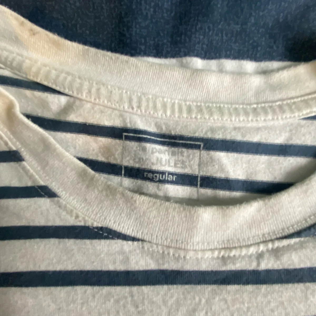 French style chic t-shirt with blue stripes - Image 2