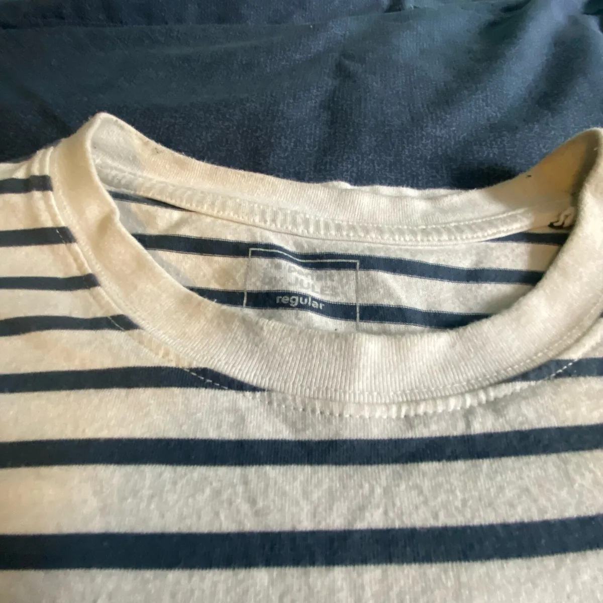 French style chic t-shirt with blue stripes - Image 3