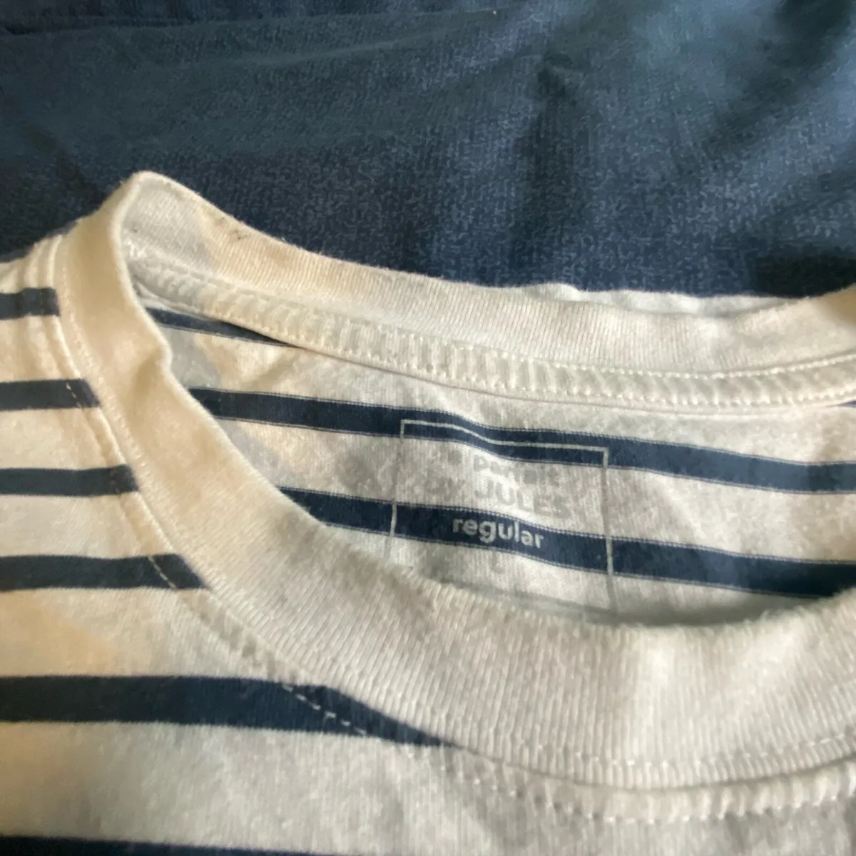 French style chic t-shirt with blue stripes - Image 4
