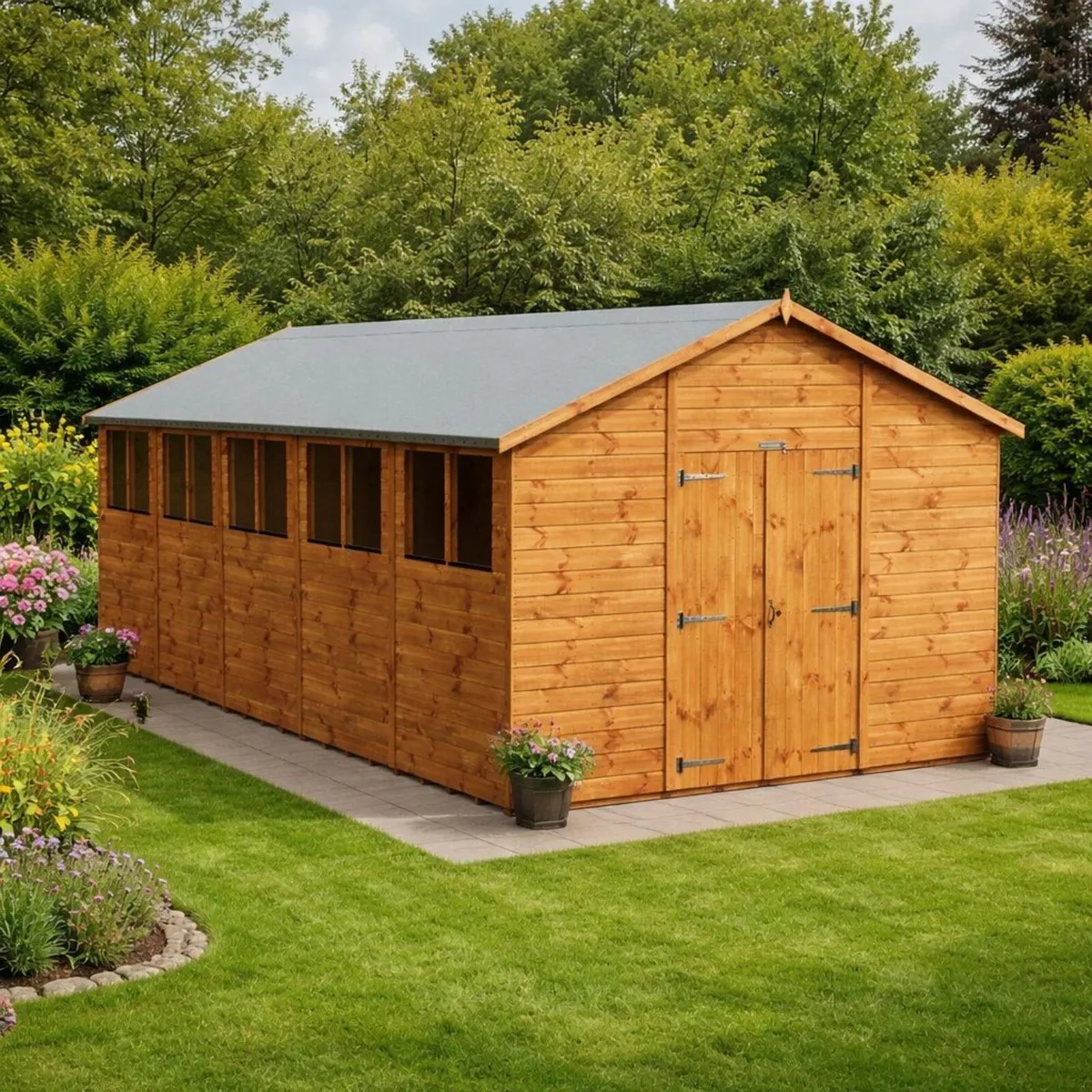 🪵 20x10 Deluxe Apex Workshop Garden Shed – FREE D - Image 1