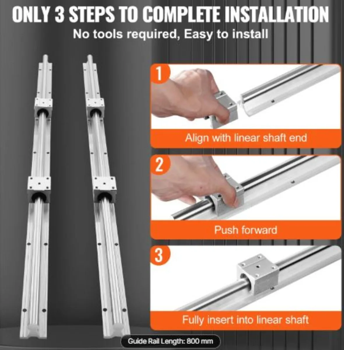 Linear Guide Rail Set, SBR16 800mm, 2 PCS 31.5 - Image 3