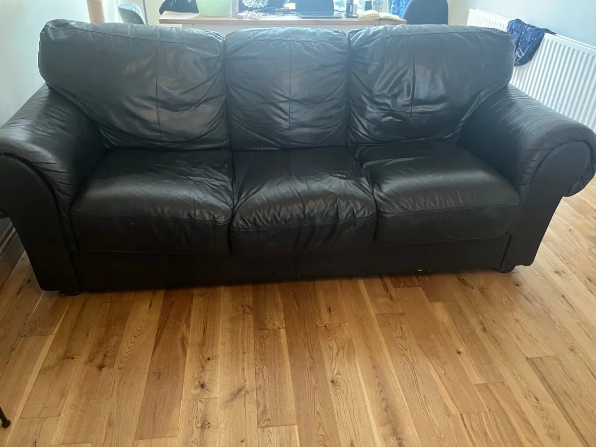 Dark brown Leather sofa - Image 1