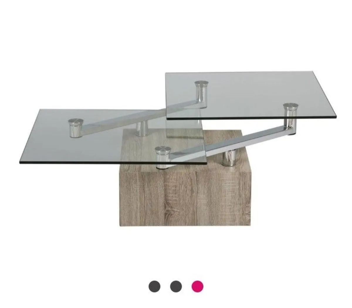 Luxury Modern Glass Swivel coffee table - Image 1
