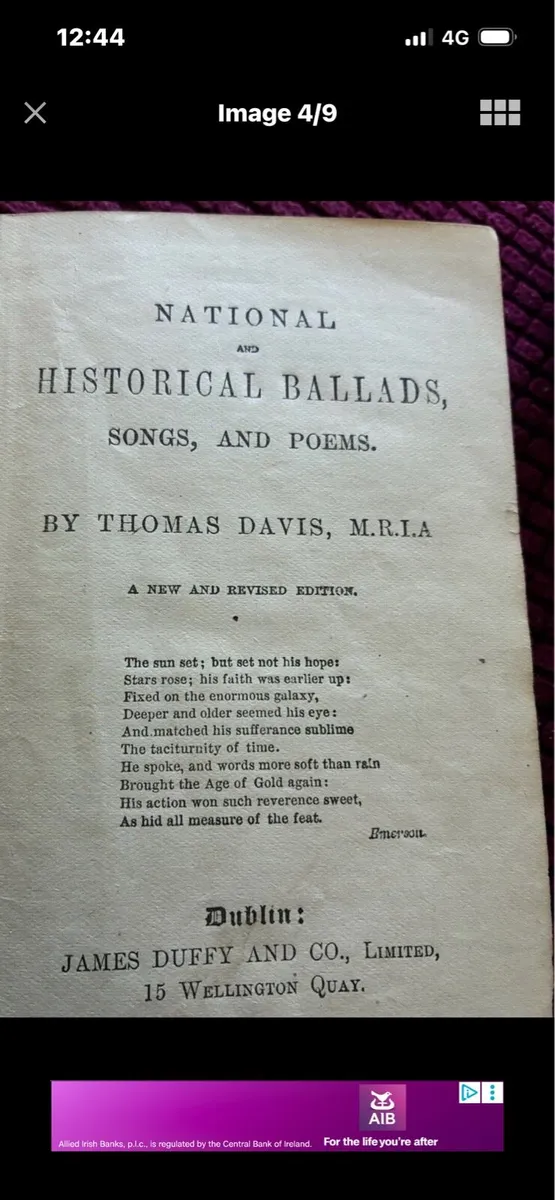National Ballads Songs & Poems- Thomas Davis - Image 4
