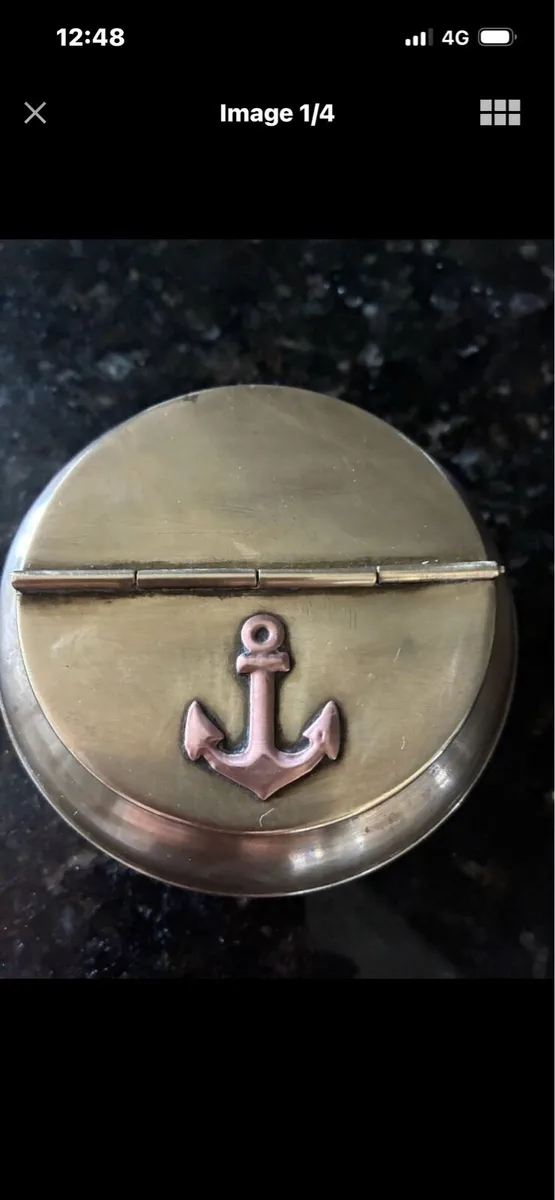 Vintage Nautical Themed Brass Ashtray - Image 1