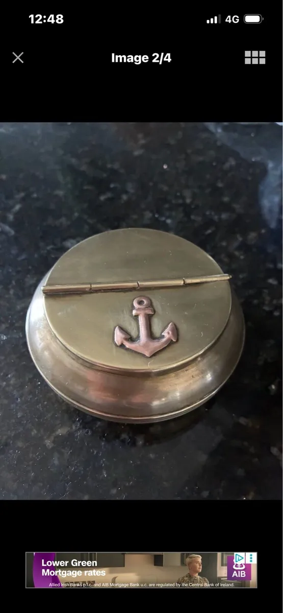 Vintage Nautical Themed Brass Ashtray - Image 2