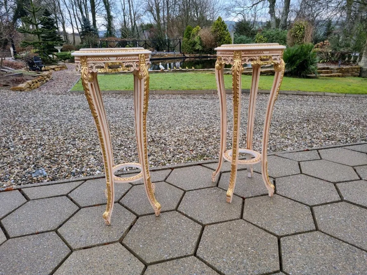 2 Large Egyptian Stands Granite Top (New) - Image 3
