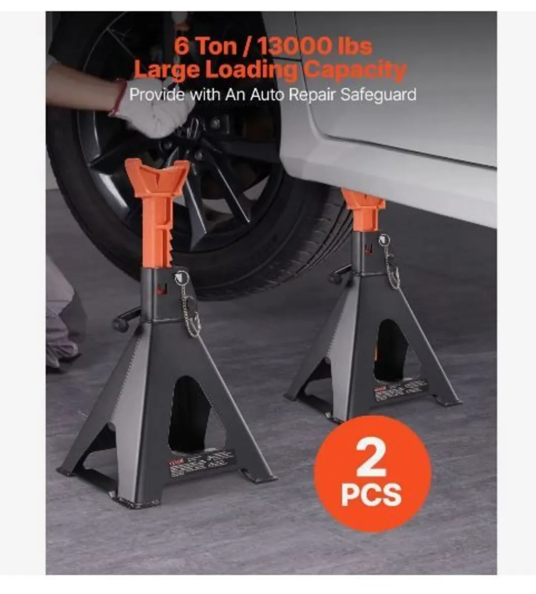 Jack Stands, 6 Ton (13,000 lbs) Capacity - Image 2
