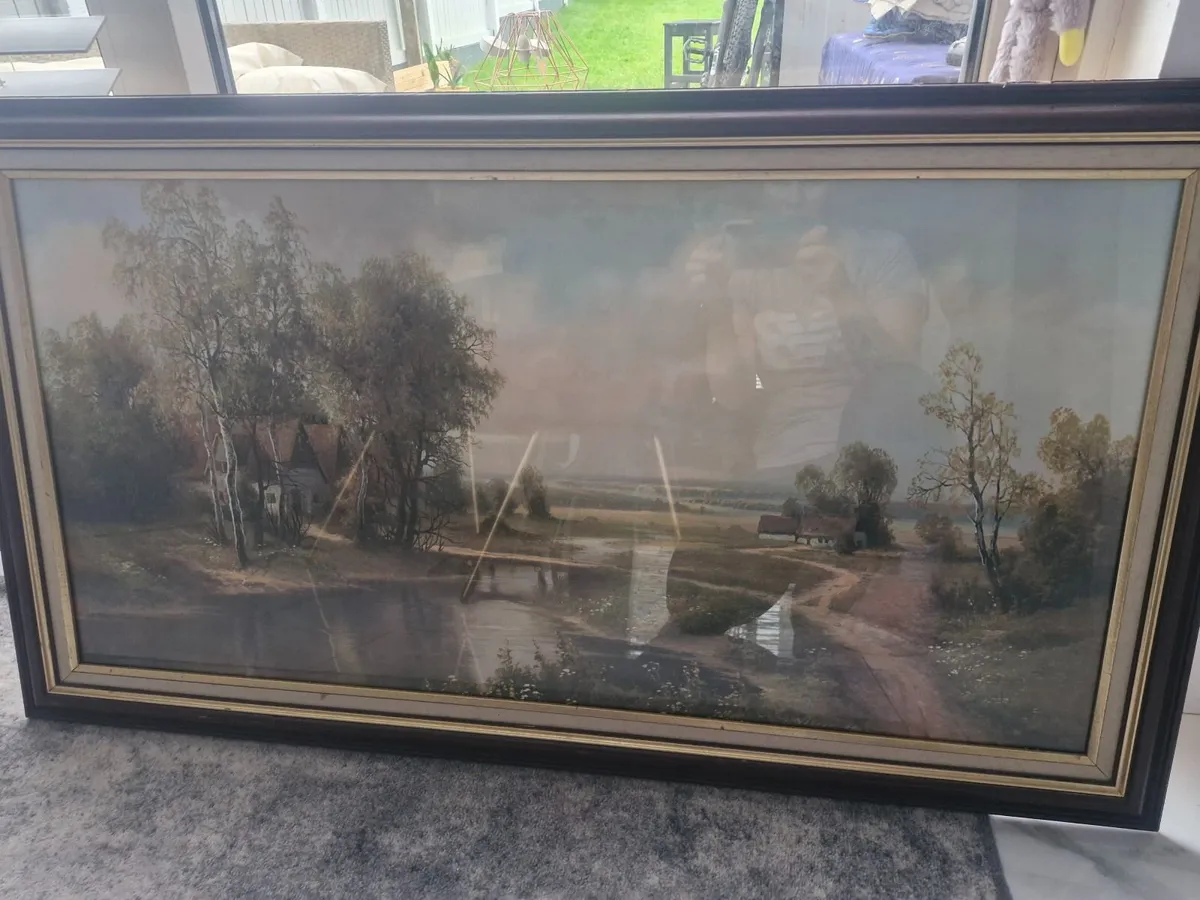 Vintage oil on canvas landscape framed picture - Image 2