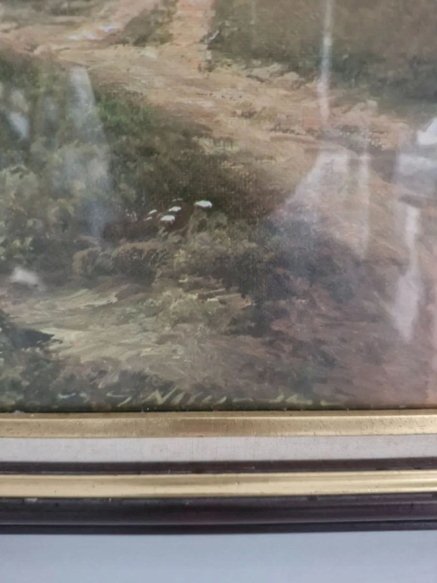 Vintage oil on canvas landscape framed picture - Image 3