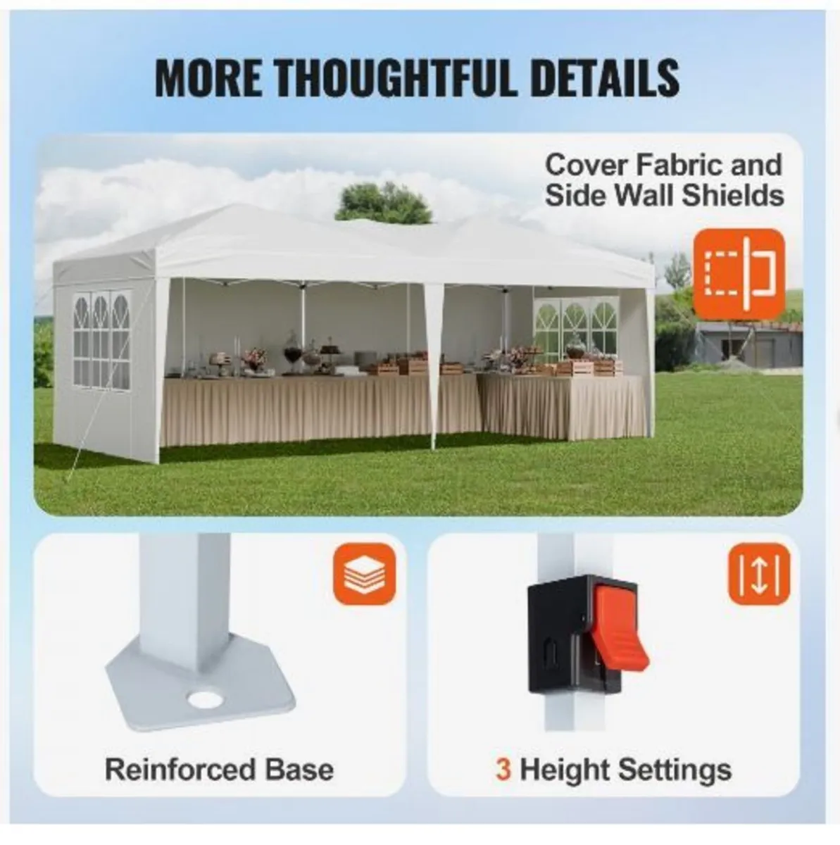 Pop Up Canopy, 5.9 x 2.96 m Instant Canopy - Image 4