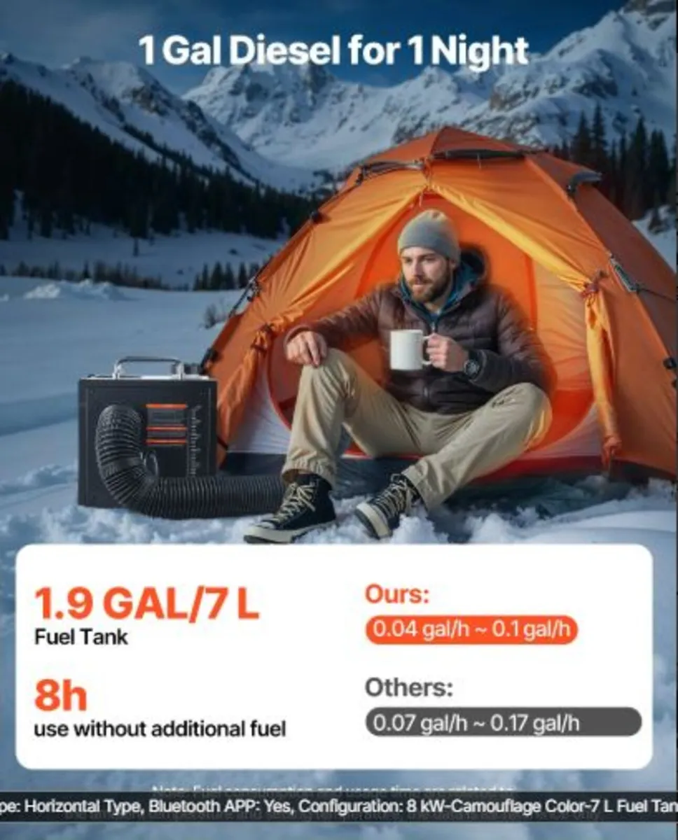 Diesel Heater,5-8KW,DC 12V/24V,All in One Portable - Image 2