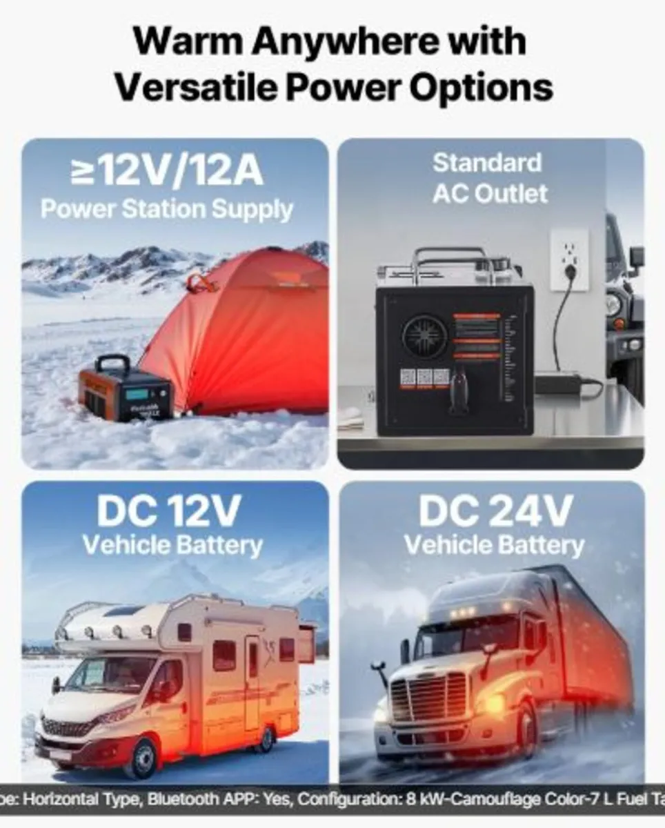 Diesel Heater,5-8KW,DC 12V/24V,All in One Portable - Image 3