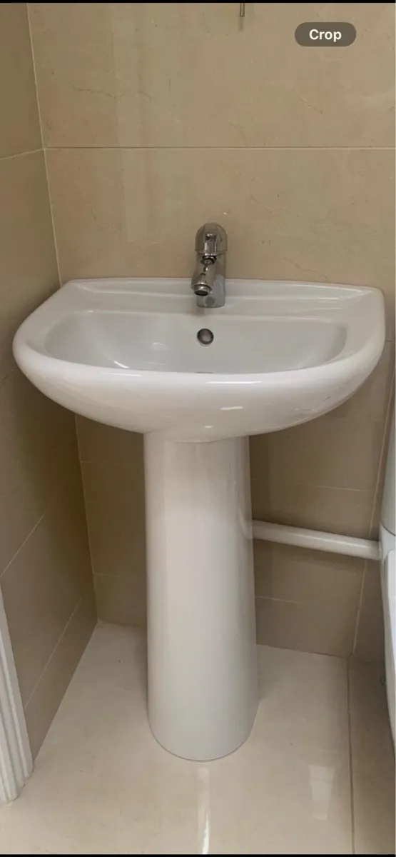Bathroom sink, tap, waste & pedestal