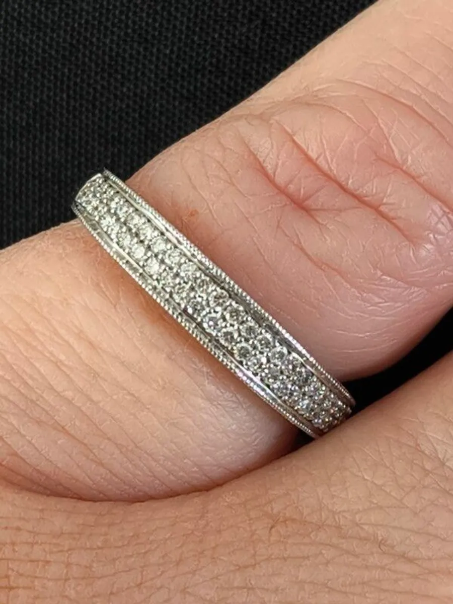 9ct white gold diamond eternity/wedding ring - Image 1