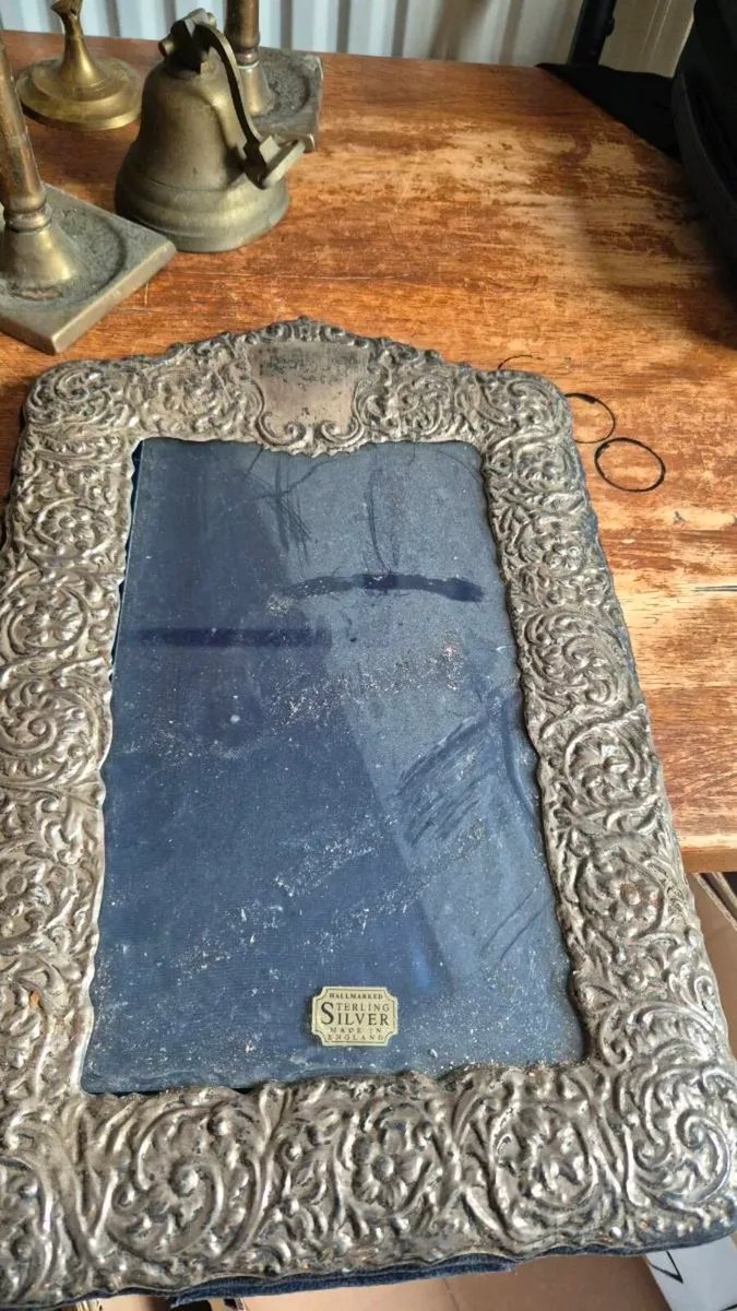 Vintage antique Sterling silver large photo frame - Image 1