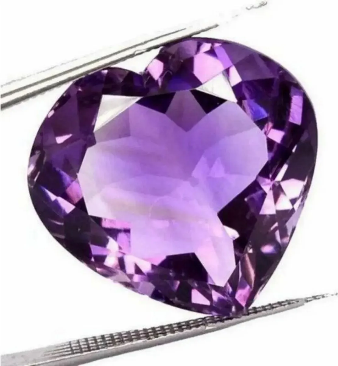 Vintage Authentic Heart Shape Natural Amethyst - Image 2