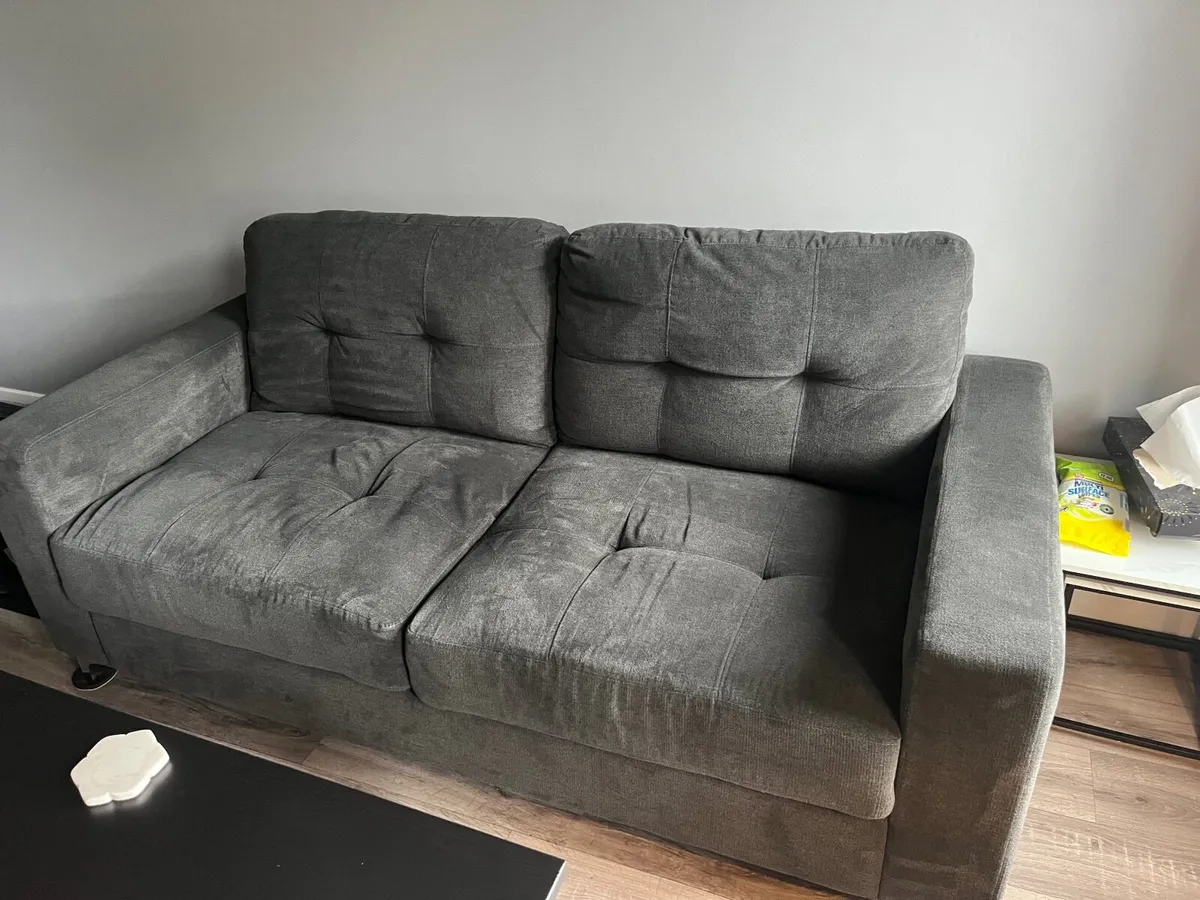 Charcoal Grey Two and three seater sofa - Image 2