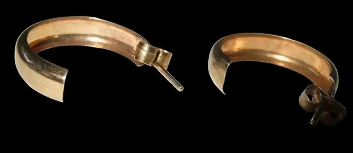 Vintage 9ct Gold Hallmarked Hoop Earrings - Image 2