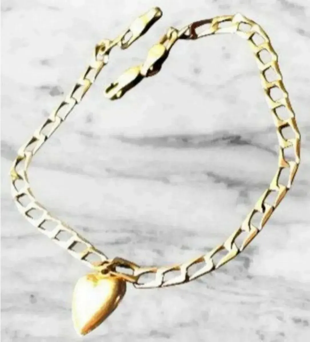 Vintage 9ct & 14ct Heart Charm Bracelet - Image 2