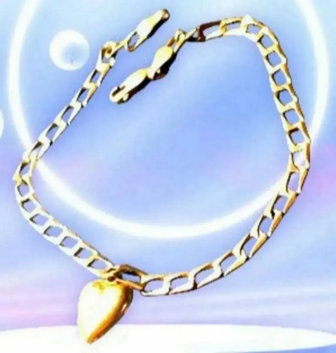 Vintage 9ct & 14ct Heart Charm Bracelet - Image 3