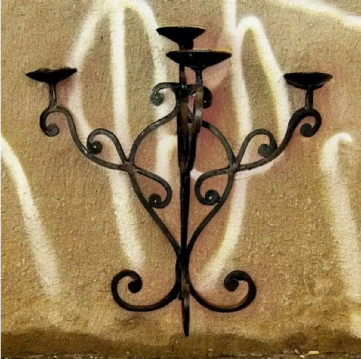 Pair Of Vintage Iron Candleabra - Image 4
