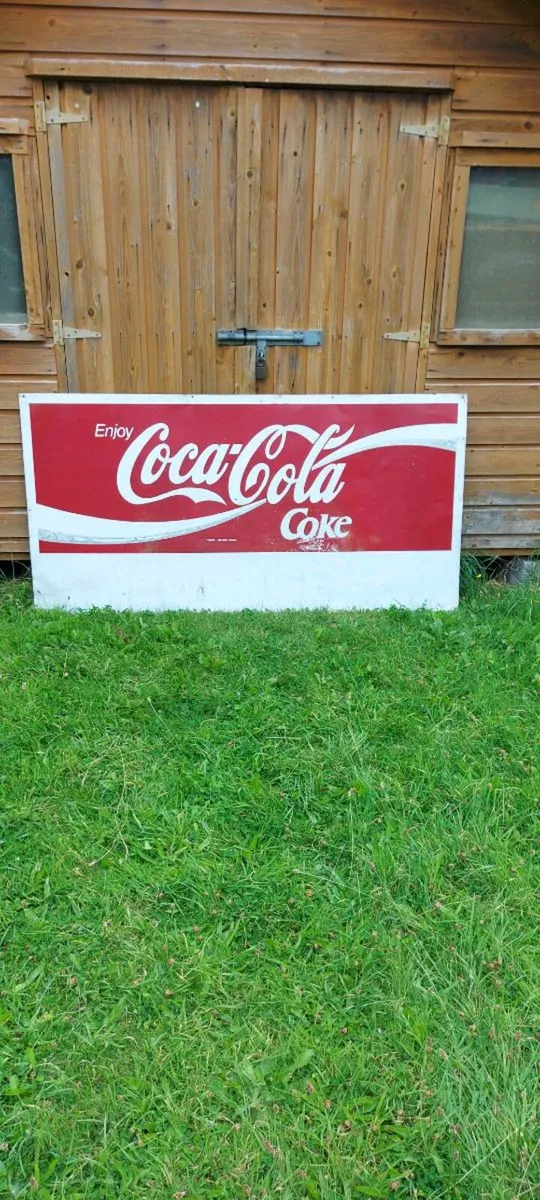 Large  Coca Cola Tin  Sign - Image 1
