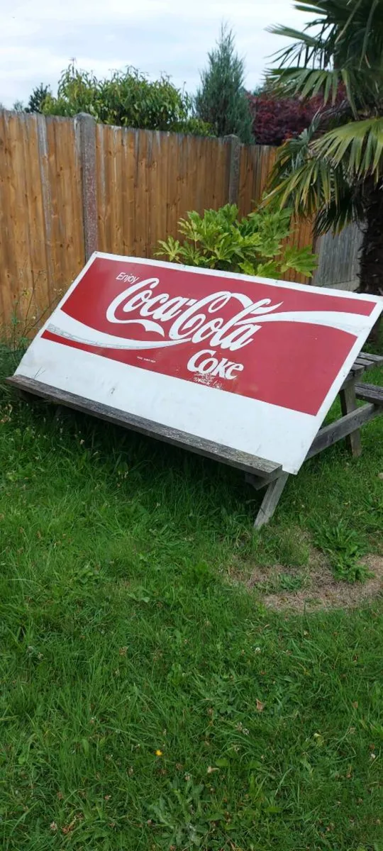 Large  Coca Cola Tin  Sign - Image 3