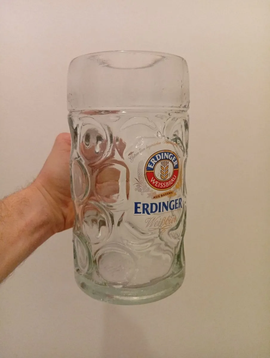 Original Erdinger Weissbrau 1litre Beer Glasses - Image 3