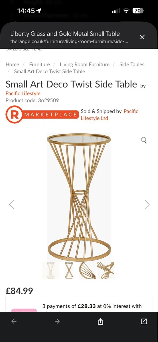Small Art Deco Twist Side Table - Image 4