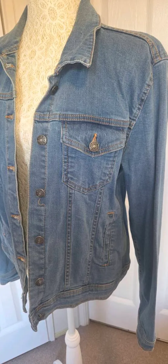 B.Young Blue Denim Jacket UK 16 Classic Casual Fes - Image 2