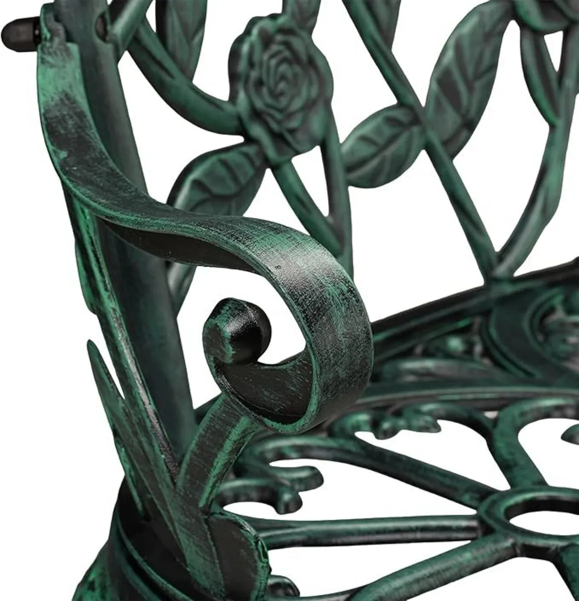 Garden Bench for 2 People Rose Design Cast Alumini - Image 3