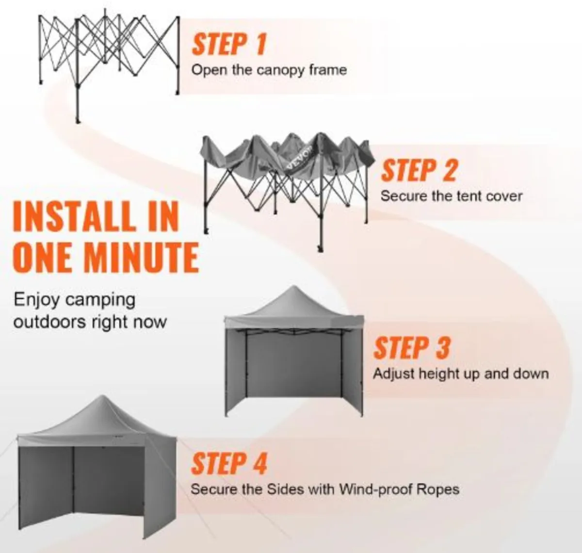 Pop Up Canopy Tent Outdoor Gazebo Tent 304.8x304.8 - Image 4