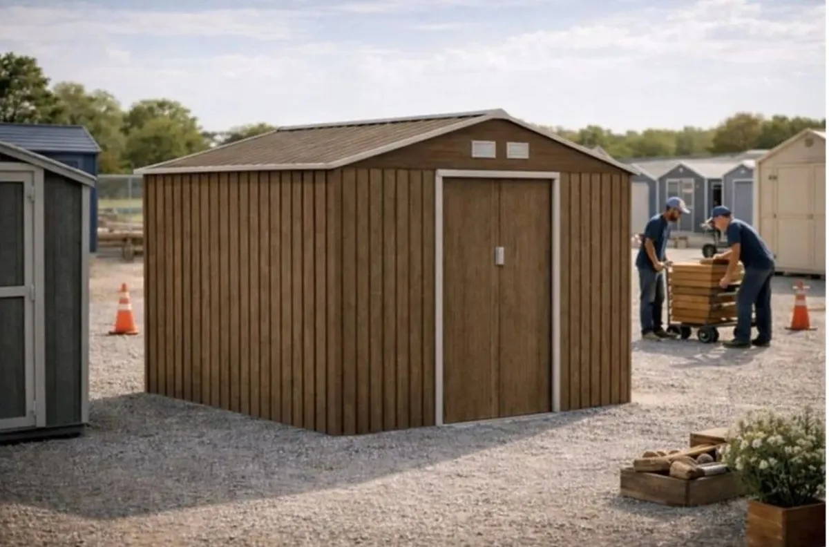 Metal Garden Shed 9x6ft Outdoor Storage Tool Shed - Image 3