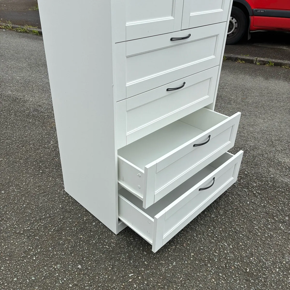 Tall Boy White Chest of 6 Derp Drawers - Image 4