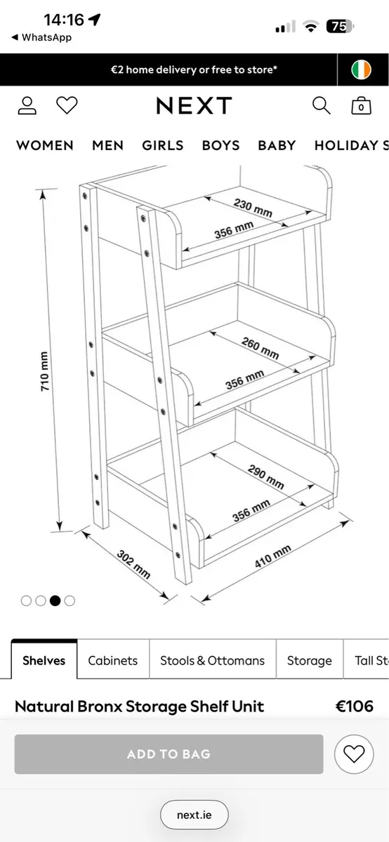 2 x Next Natural Bronx Storage Shelf Unit - Image 4